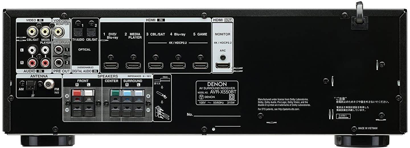 Denon AVR-X550BT 5.2ch AV Receiver - Image 2